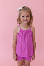 (SOLID, ribbed) Rainbow Royal - Tank Short Set